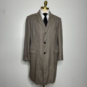 Caruso‎ Sid Mashburn Overcoat 42R (56 it) Mens Ing Loro Piana Brown Wool Large